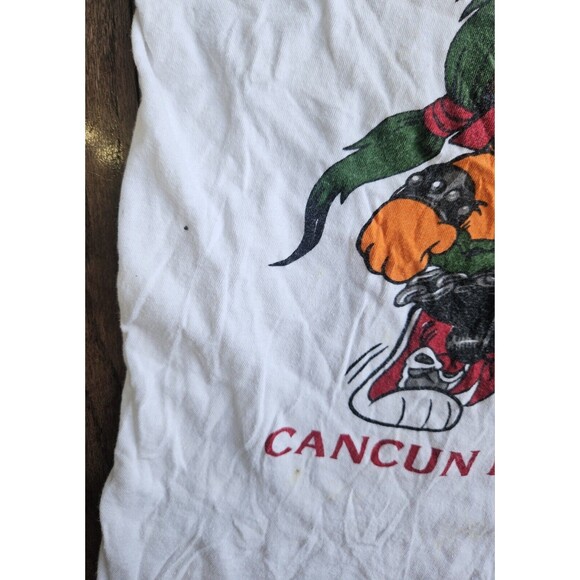 Vtg Punk Garfield Cancun Mexico Tank Top White 90's Punk Rock Party Hardy - Picture 6 of 15